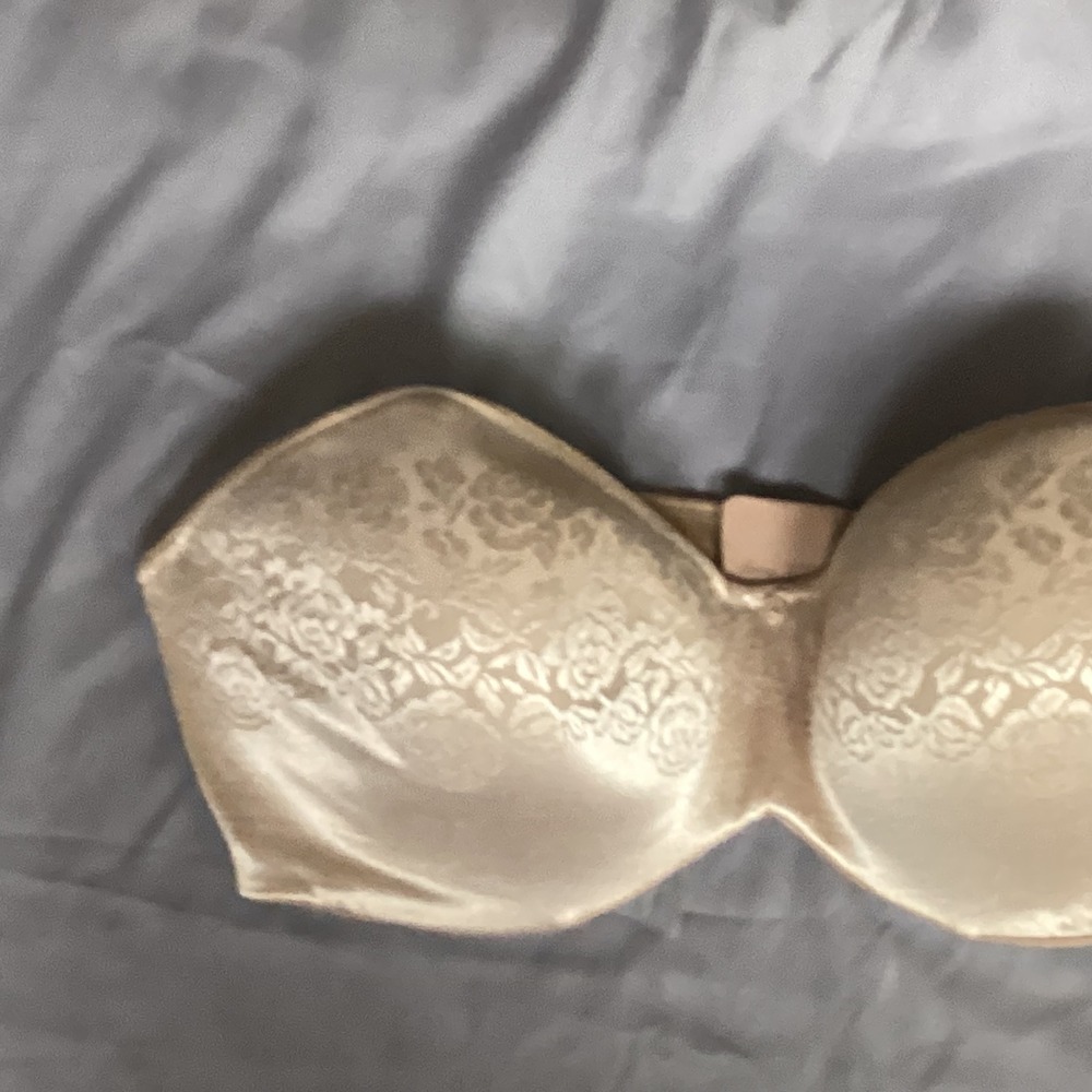 Soma Stunning Support Strapless Bra Floral Beige Comfortable 42D Straps Detach - Picture 11 of 12